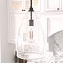1_Hunter Dunshire Noble Bronze with Seeded Glass 1 Light Pendant