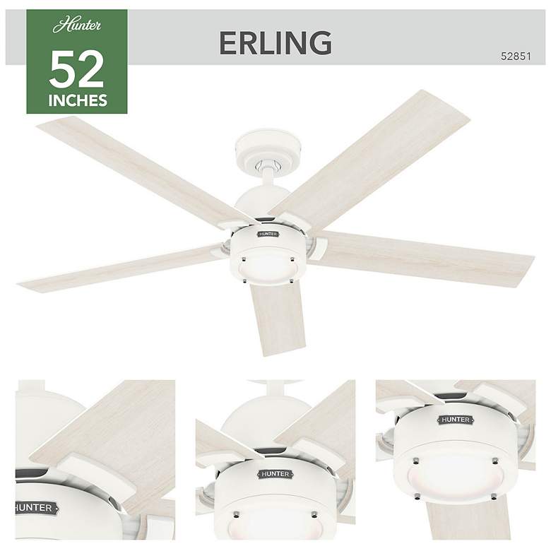 Image 6 Hunter Erling LED 52 in Fresh White ENERGY STAR Indoor Fan more views