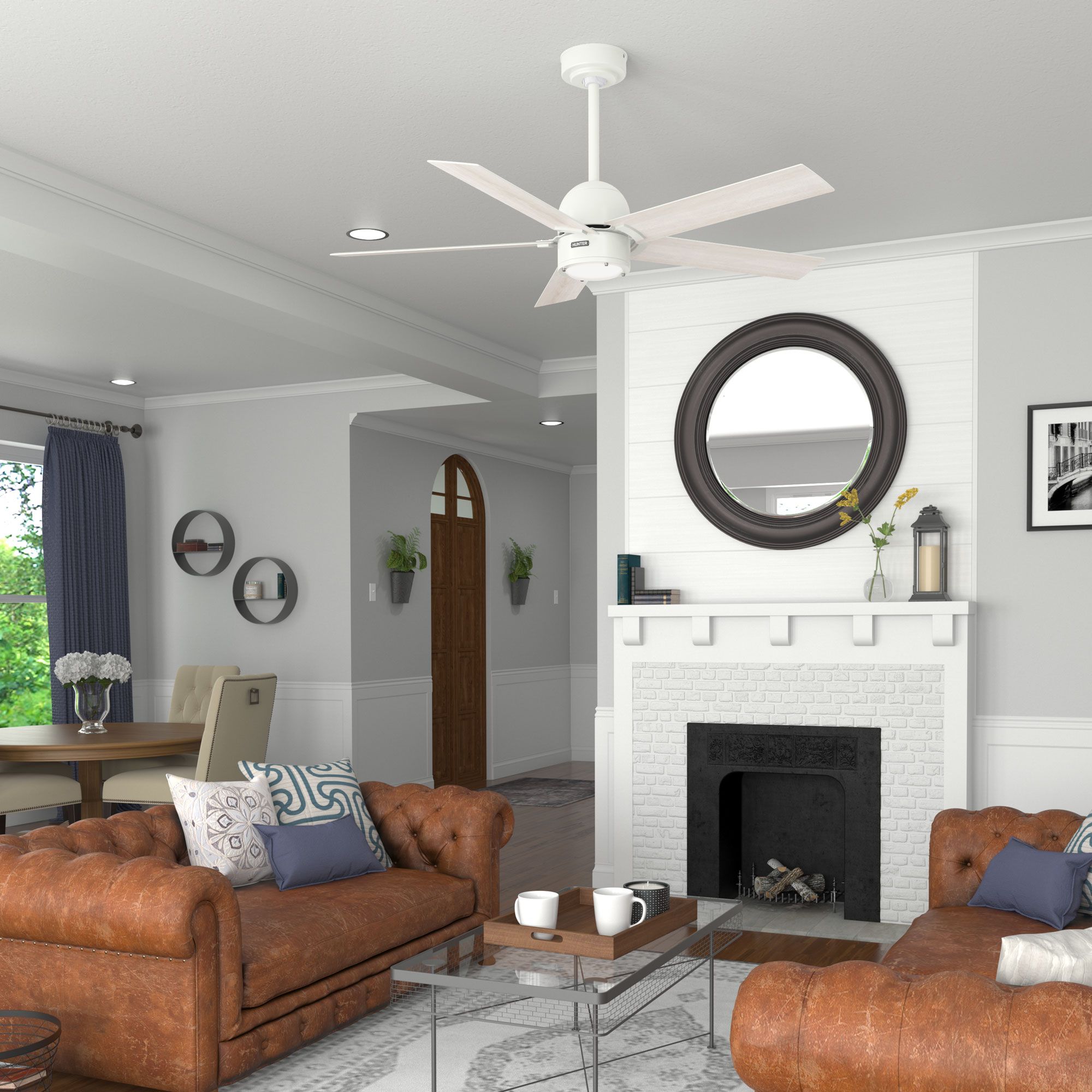 Hunter Erling LED 52 in Fresh White ENERGY STAR Indoor Fan