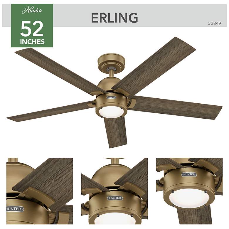 Image 6 Hunter Erling LED 52 in Luxe Gold ENERGY STAR Indoor Fan more views