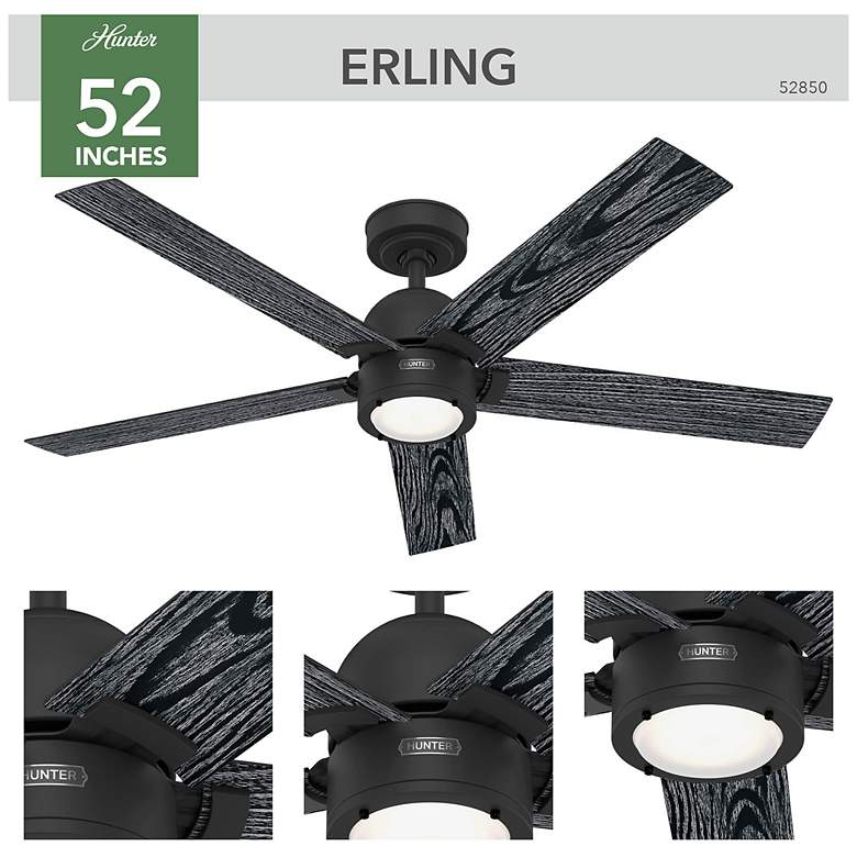 Image 6 Hunter Erling LED 52 in Matte Black ENERGY STAR Indoor Fan more views