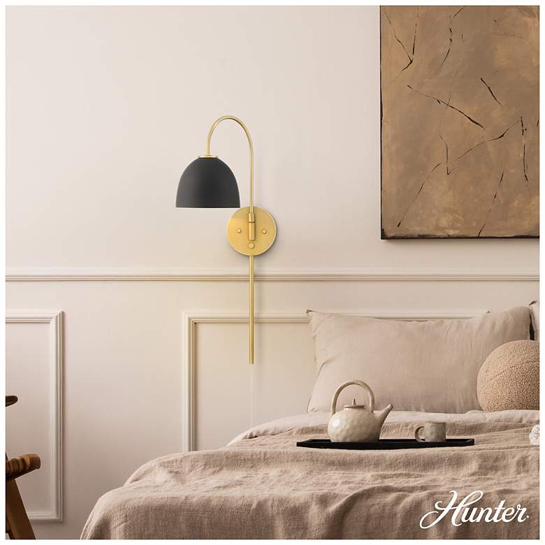 Image 3 Hunter Erling Luxe Gold 1 Light Large Sconce Wall Light Fixture more views