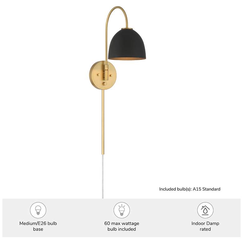 Image 6 Hunter Erling Luxe Gold 1 Light Large Sconce Wall Light Fixture more views