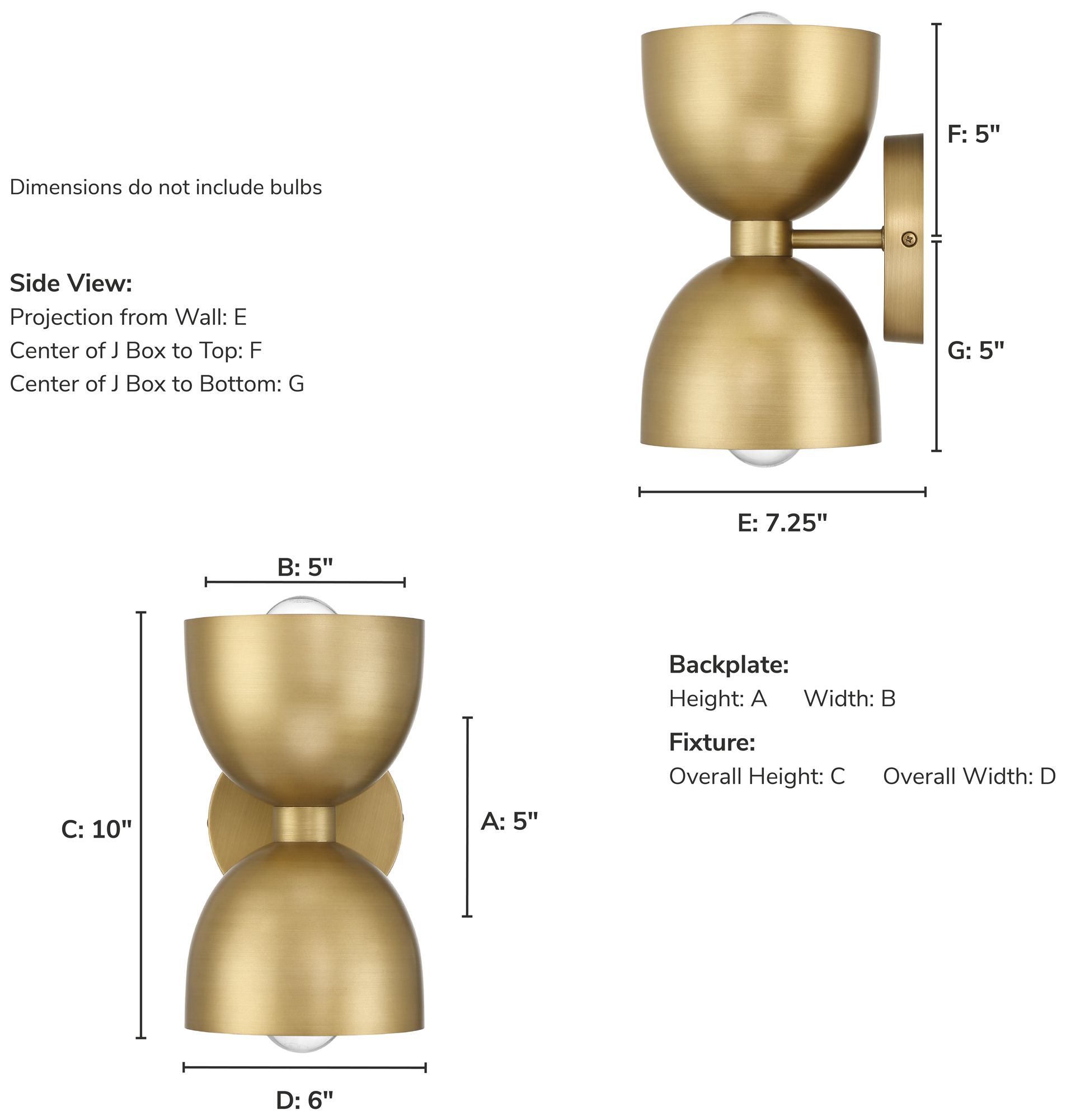 Image 6 Hunter Erling Luxe Gold 2 Light Medium Sconce Wall Light Fixture more views