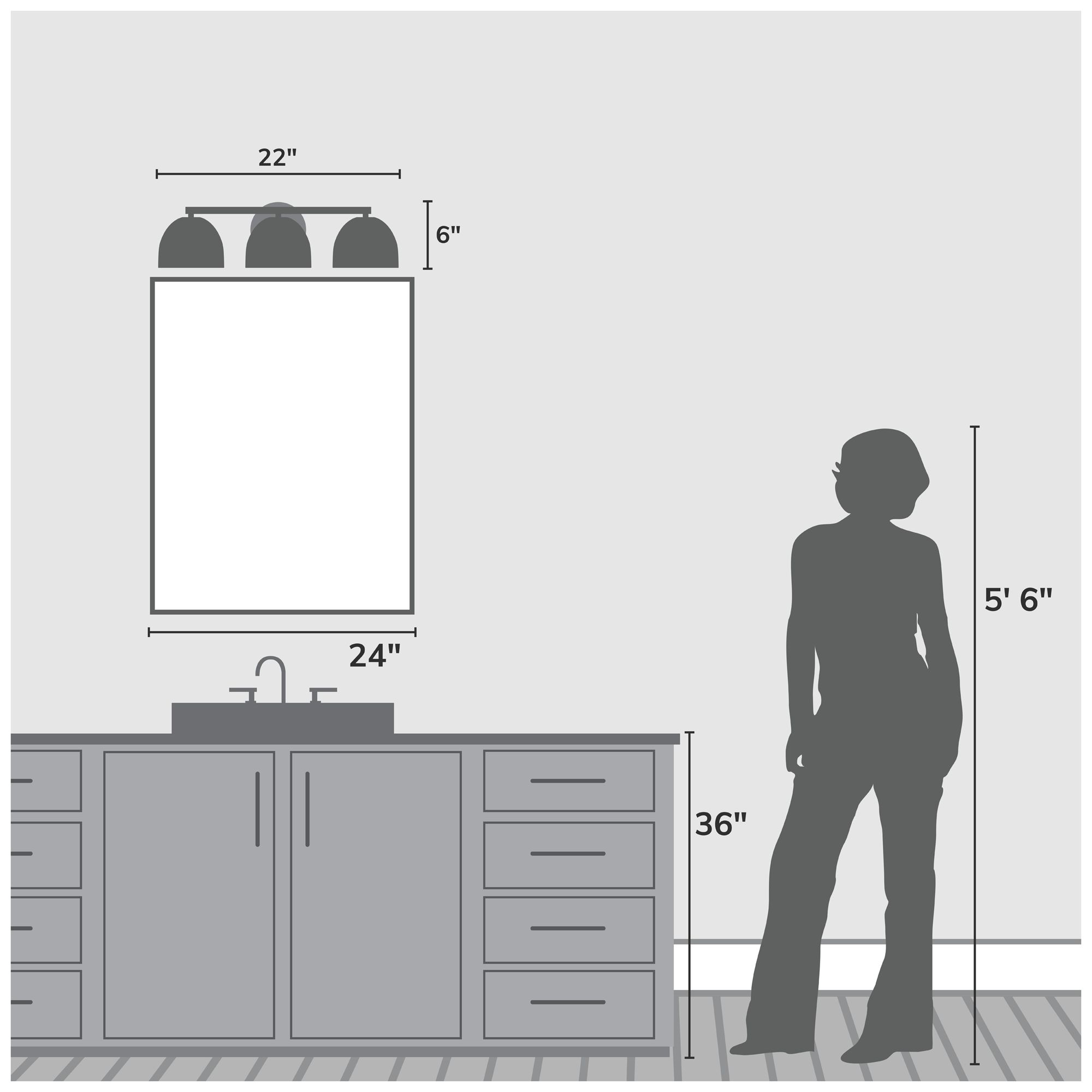 Image 4 Hunter Erling Luxe Gold 3 Light Medium Bathroom Vanity Wall Light Fixture more views