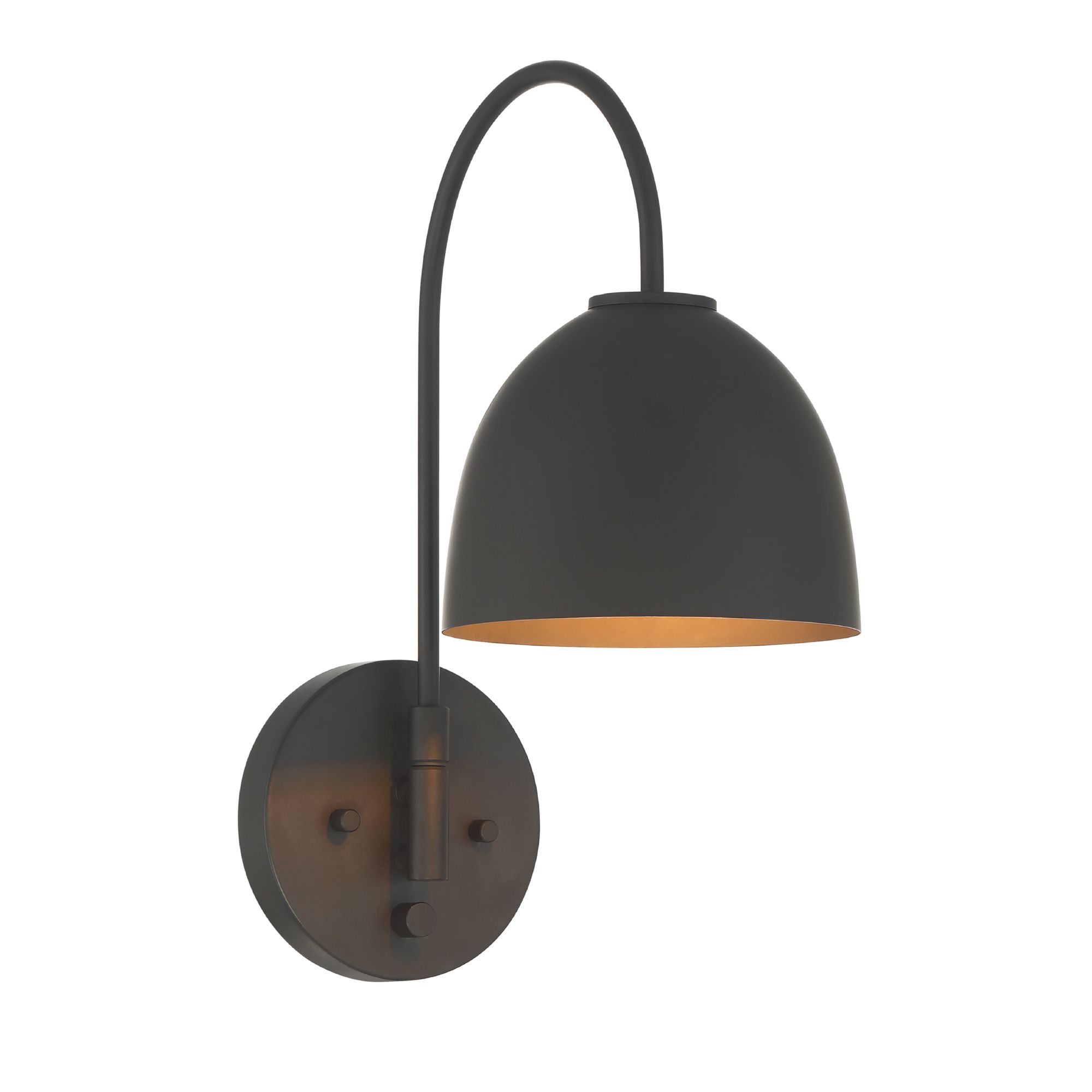 Hunter Erling Matte Black 1 Light Large Sconce Wall Light Fixture
