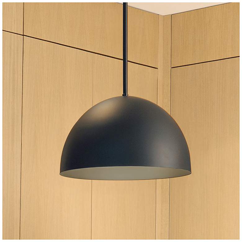 Image 1 Hunter Erling Matte Black 1 Light Medium Pendant Ceiling Light Fixture