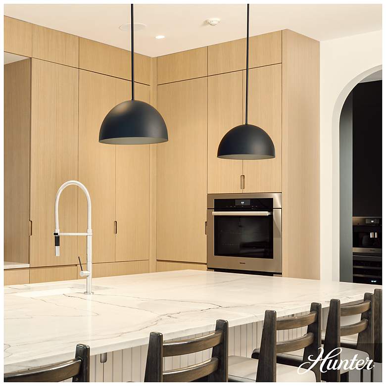 Image 3 Hunter Erling Matte Black 1 Light Medium Pendant Ceiling Light Fixture more views