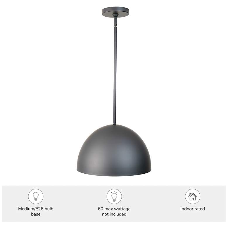 Image 5 Hunter Erling Matte Black 1 Light Medium Pendant Ceiling Light Fixture more views