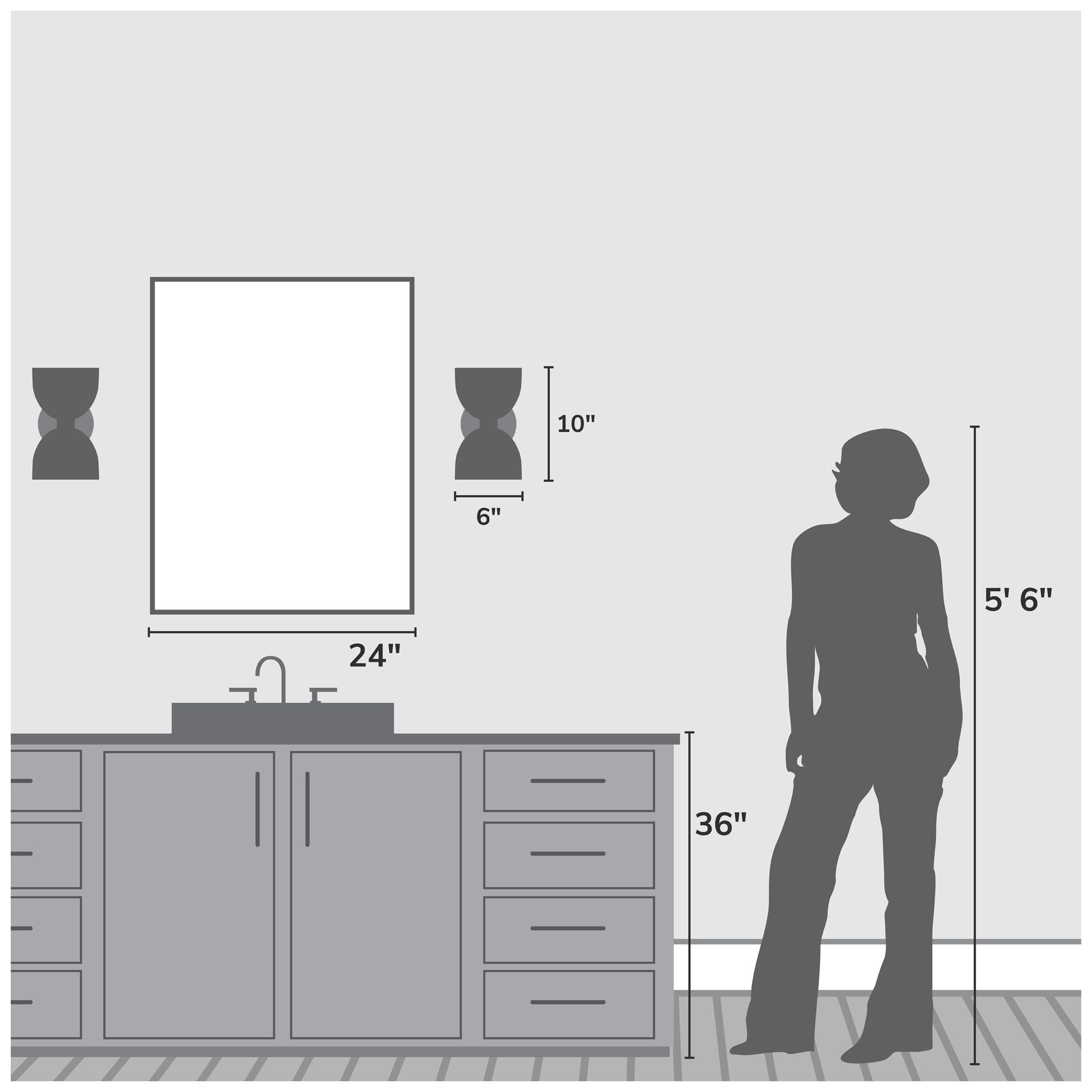 Image 4 Hunter Erling Matte Black 2 Light Medium Sconce Wall Light Fixture more views