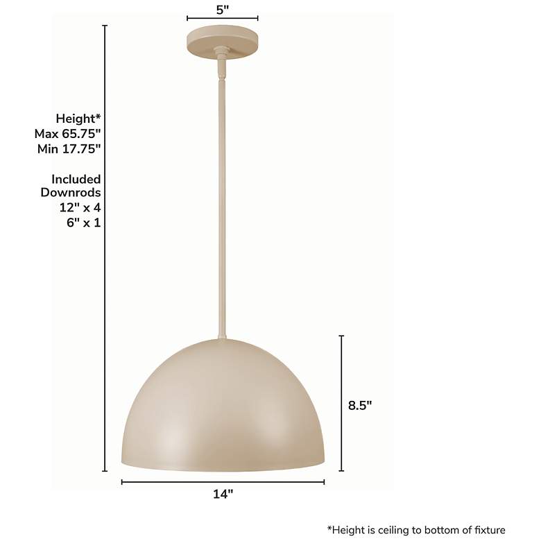 Image 4 Hunter Erling Sandstone 1 Light Medium Pendant Ceiling Light Fixture more views