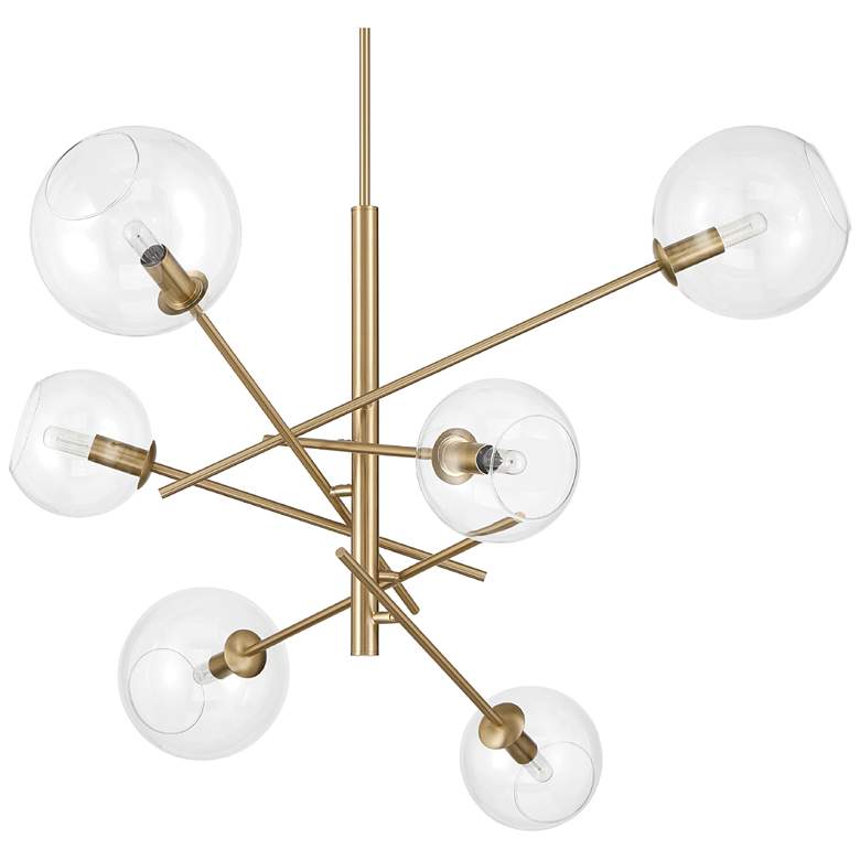 Image 2 Hunter Farling Alturas Gold with Clear Glass 6 Light Chandelier