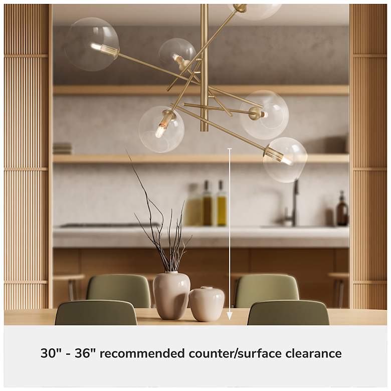 Image 7 Hunter Farling Alturas Gold with Clear Glass 6 Light Chandelier more views
