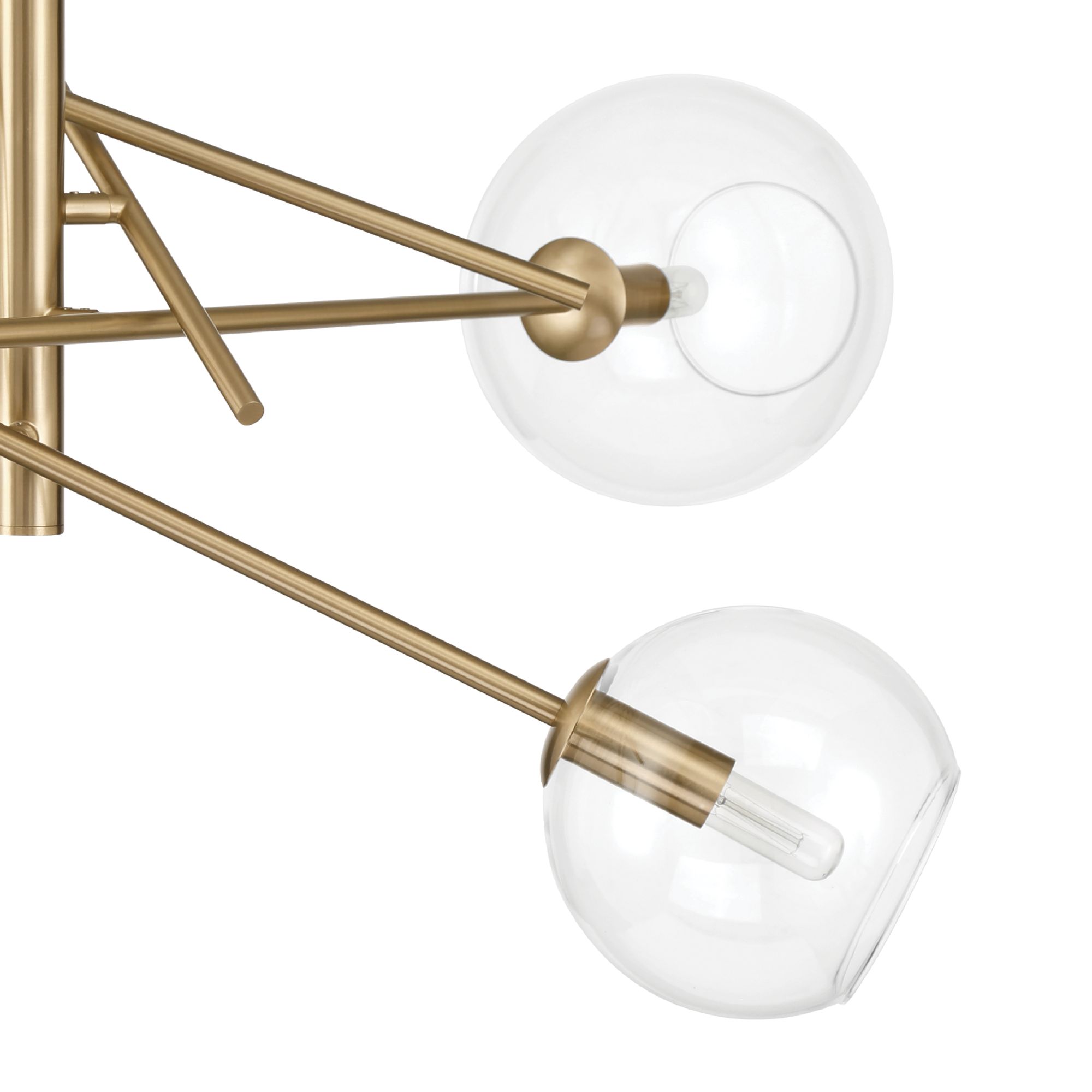 Hunter Farling Alturas Gold with Clear Glass 6 Light Chandelier