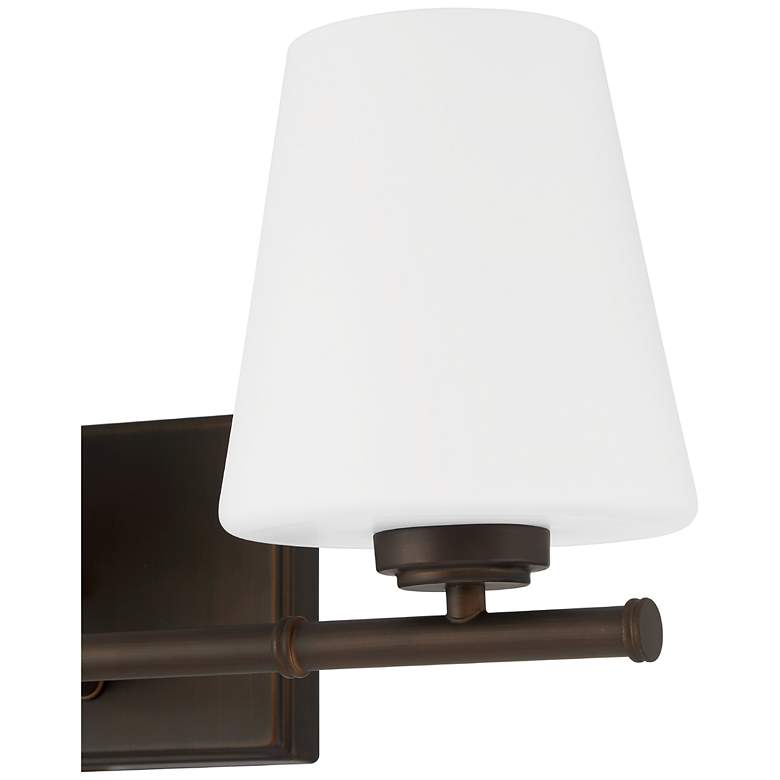 Image 7 Hunter Fauna Grove Matte Bronze with Cased White Glass 3 Light Vanity more views