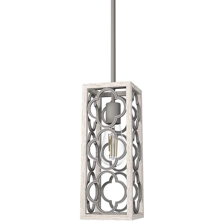 Image 1 Hunter Gablecrest Distressed White and Painted Concrete 1 Light Pendant