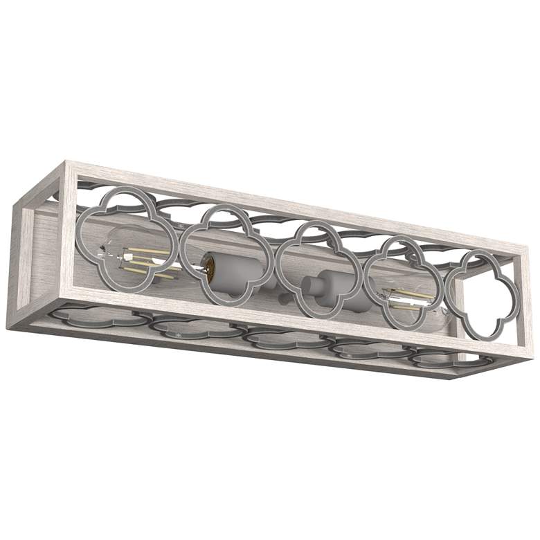 Image 1 Hunter Gablecrest Distressed White and Painted Concrete 2 Light Sconce