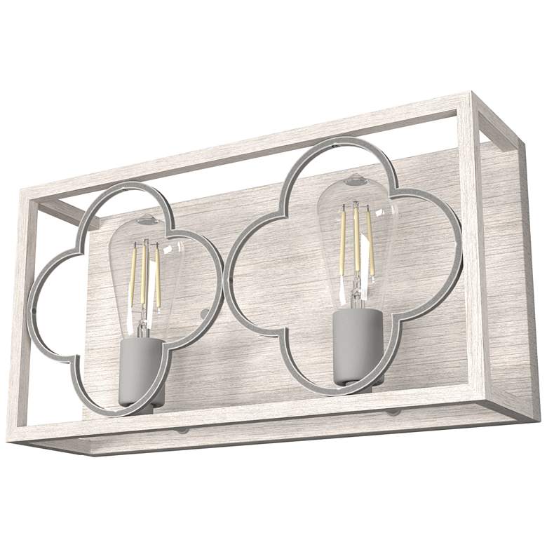 Image 1 Hunter Gablecrest Distressed White and Painted Concrete 2 Light Vanity