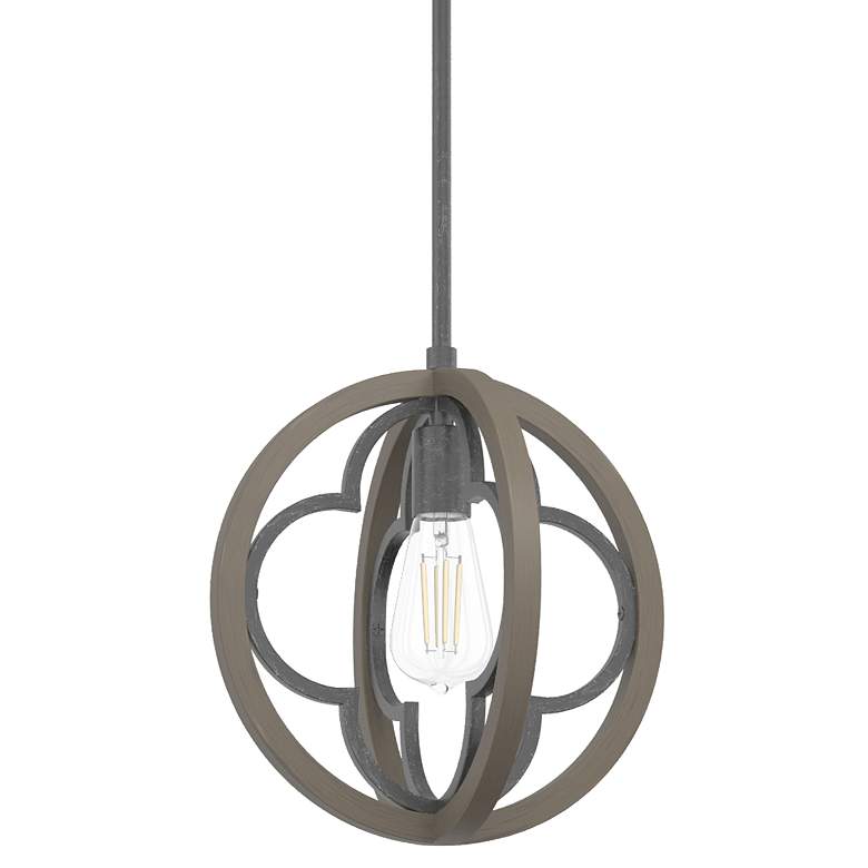 Image 1 Hunter Gablecrest French Oak and Rustic Iron 1 Light Pendant