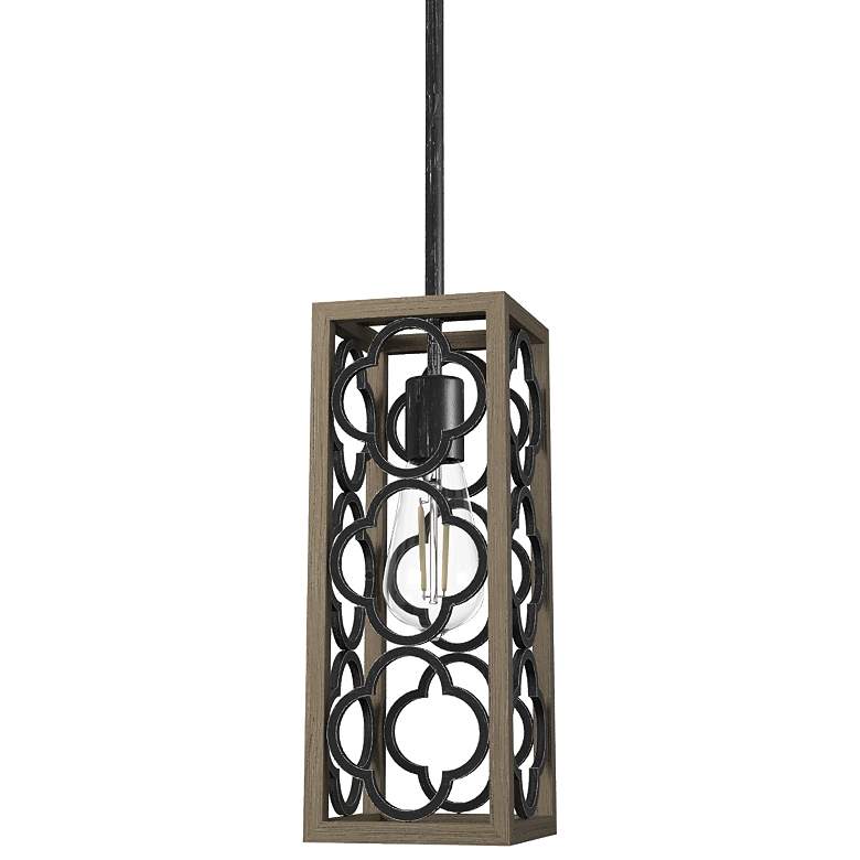 Image 1 Hunter Gablecrest French Oak and Rustic Iron 1 Light Pendant