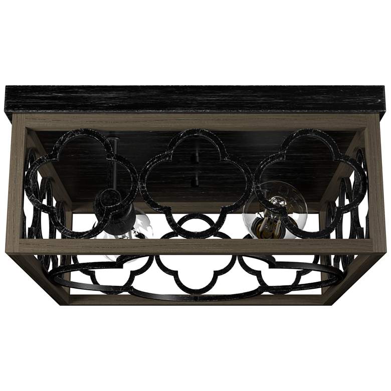 Image 1 Hunter Gablecrest French Oak and Rustic Iron 2 Light Flush Mount