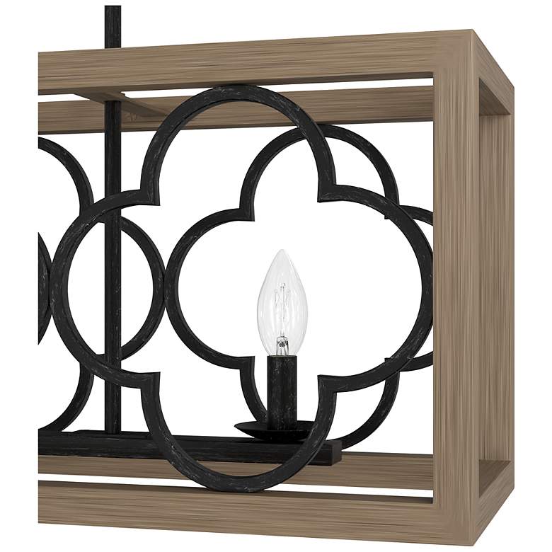 Image 7 Hunter Gablecrest French Oak and Rustic Iron 4 Light Chandelier more views