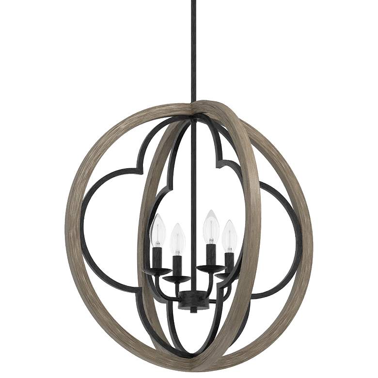 Image 1 Hunter Gablecrest French Oak and Rustic Iron 4 Light Pendant