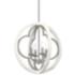 Hunter Gablecrest Painted Concrete and Rustic White 4 Light Pendant