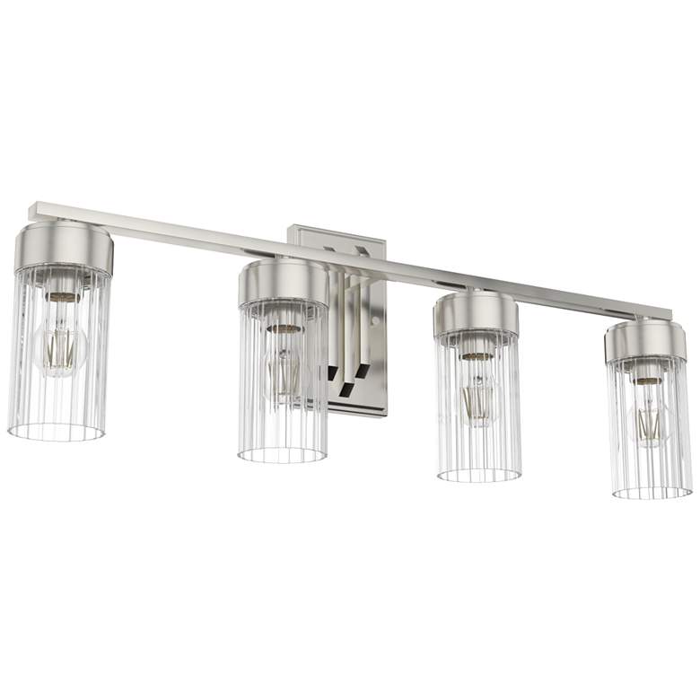Image 1 Hunter Gatz 31 1/2" Wide Brushed Nickel 4-Light Bath Light