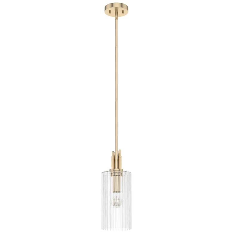 Image 1 Hunter Gatz Alturas Gold with Ribbed Glass 1 Light Pendant