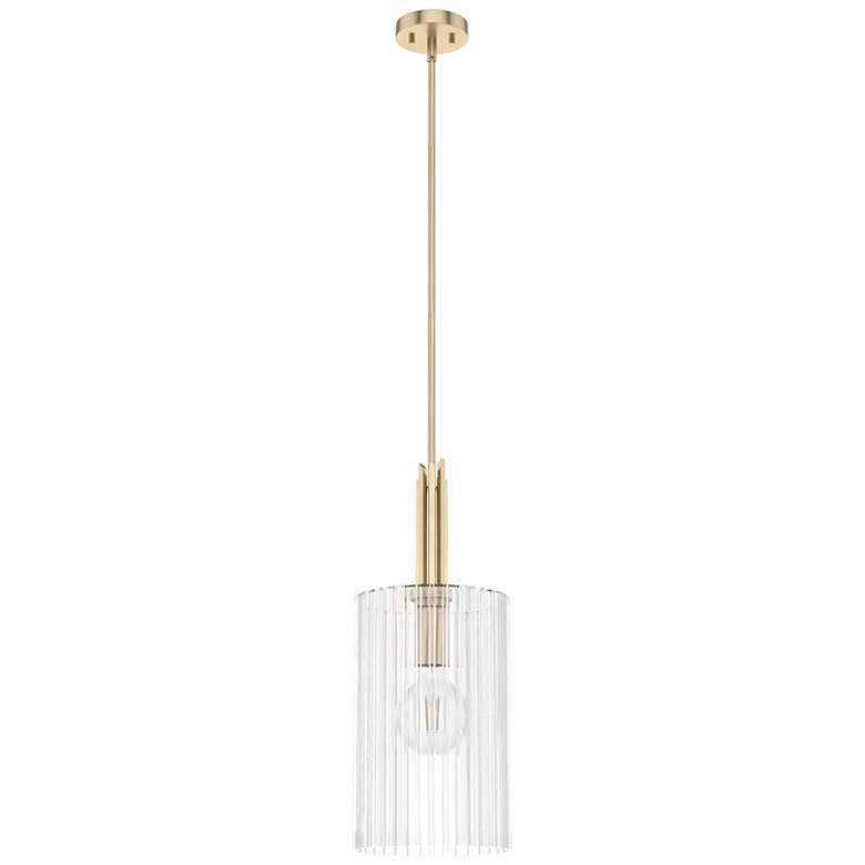 Image 1 Hunter Gatz Alturas Gold with Ribbed Glass 1 Light Pendant