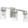 Hunter Gatz Brushed Nickel with Ribbed Glass 3 Light Vanity