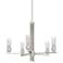 Hunter Gatz Brushed Nickel with Ribbed Glass 5 Light Chandelier