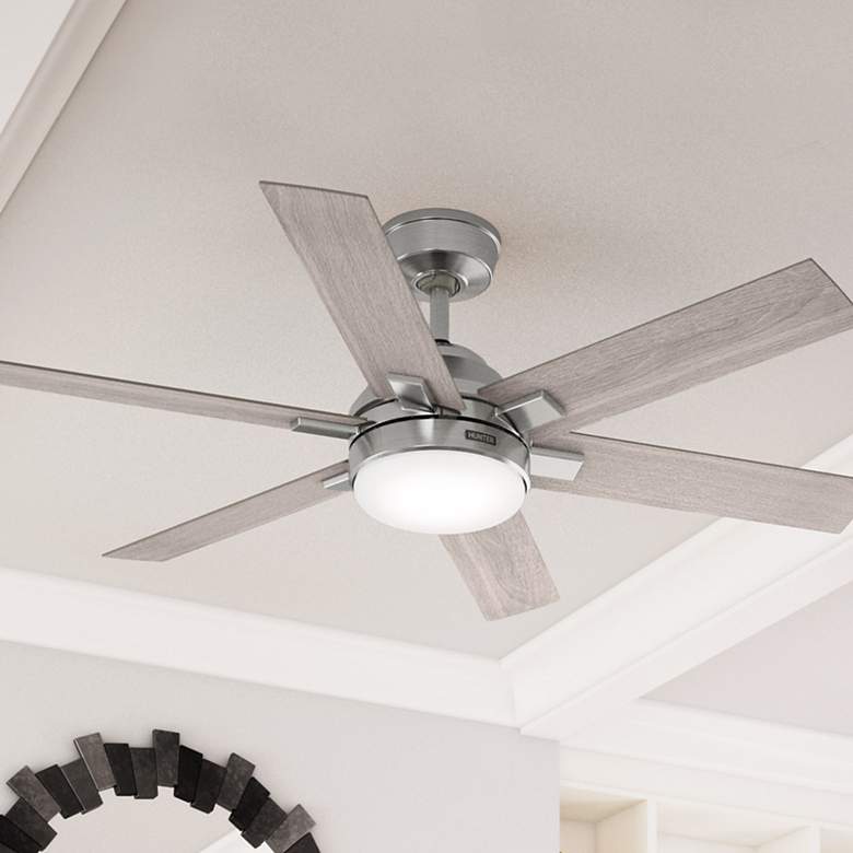 Image 1 Hunter Georgetown LED 52 in Brushed Nickel Hunter Express ENERGY STAR Fan