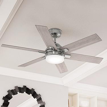 Hunter Georgetown LED 52 in Brushed Nickel Hunter Express ENERGY STAR Fan