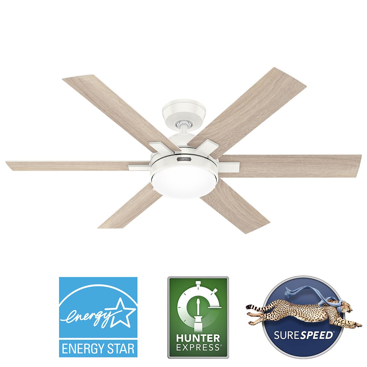 Image 6 Hunter Georgetown LED 52 in Fresh White Hunter Express ENERGY STAR Fan more views