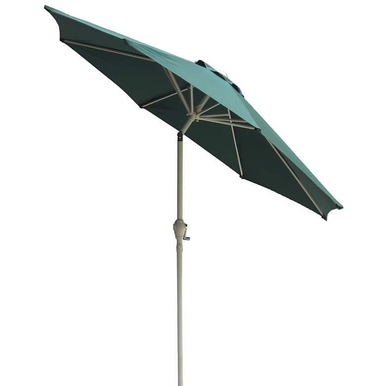 Image 1 Hunter Green and Almond Steel Market Umbrella