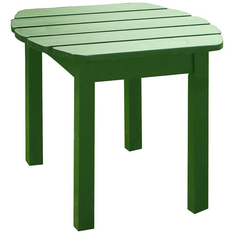 Image 1 Hunter Green Finish Solid Wood Accent Table