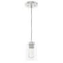 Hunter Hartland Brushed Nickel with Seeded Glass 1 Light Pendant