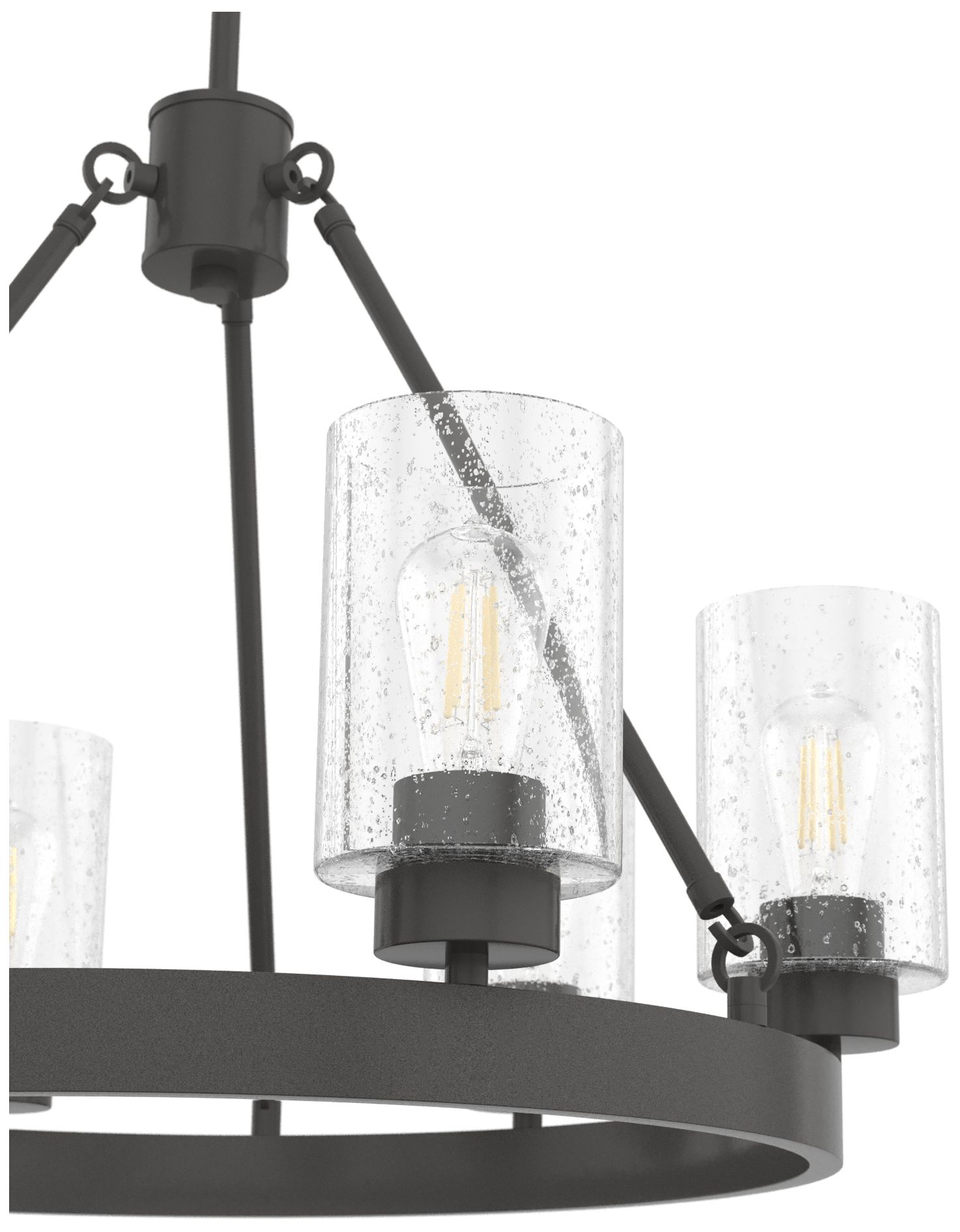 Hunter Hartland Noble Bronze with Seeded Glass 6 Light Chandelier