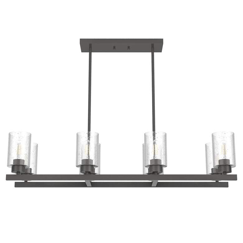 Image 1 Hunter Hartland Noble Bronze with Seeded Glass 8 Light Chandelier