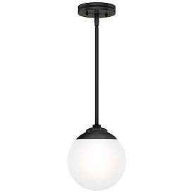 Image1 of Hunter Hepburn Matte Black with Cased White Glass 1 Light Pendant