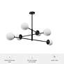 5_Hunter Hepburn Matte Black with Cased White Glass 6 Light Chandelier more views