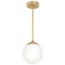 1_Hunter Hepburn Painted Modern Brass with Cased White Glass 1 Light Pendant