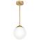 Hunter Hepburn Painted Modern Brass with Cased White Glass 1 Light Pendant