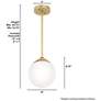 2_Hunter Hepburn Painted Modern Brass with Cased White Glass 1 Light Pendant more views