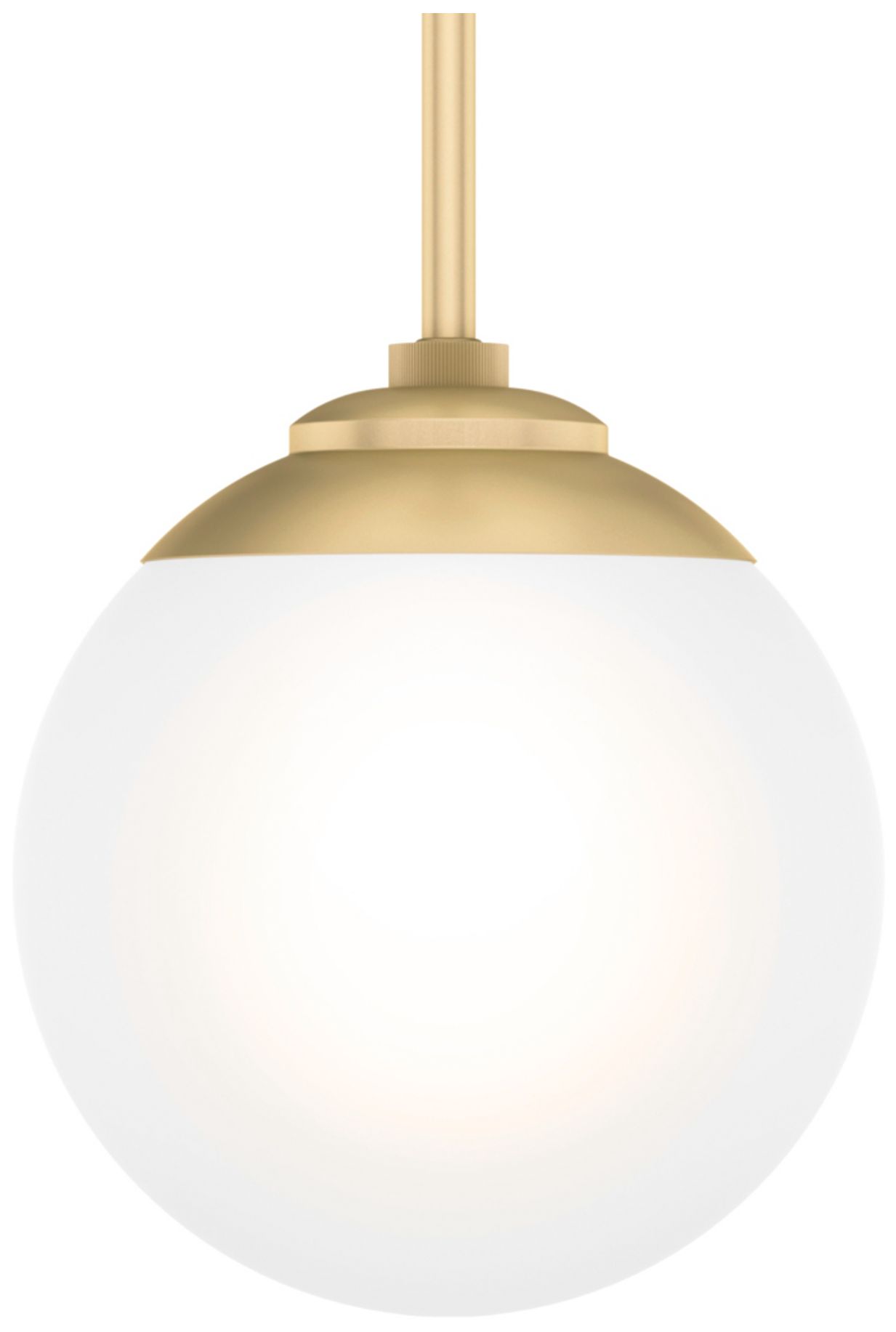 Image 3 Hunter Hepburn Painted Modern Brass with Cased White Glass 1 Light Pendant more views