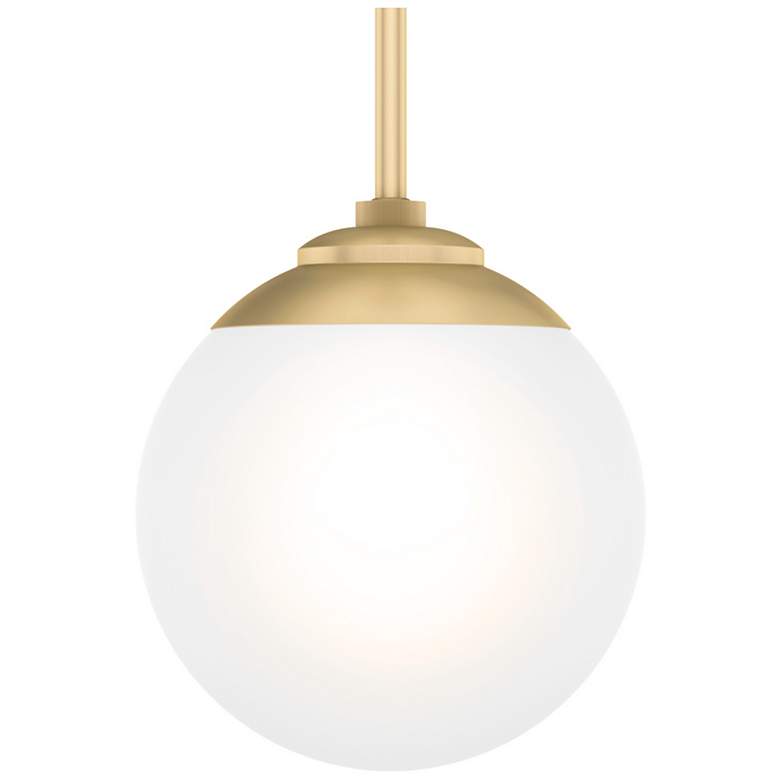 Image 3 Hunter Hepburn Painted Modern Brass with Cased White Glass 1 Light Pendant more views
