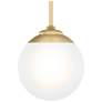 3_Hunter Hepburn Painted Modern Brass with Cased White Glass 1 Light Pendant more views