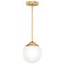 4_Hunter Hepburn Painted Modern Brass with Cased White Glass 1 Light Pendant more views